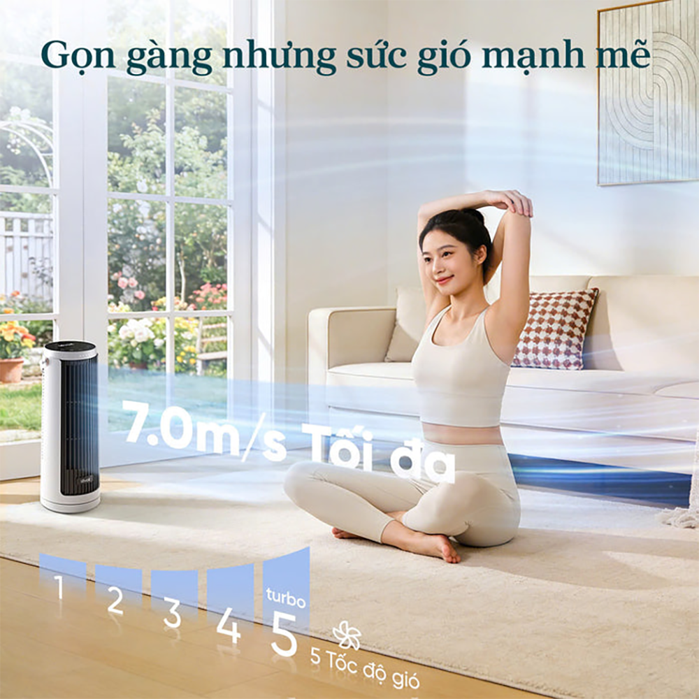 Quạt Tháp Thông Minh Levoit Windi Mini | Điều khiển từ xa - 5 tốc độ gió - Tiết kiệm điện - Bảo hành 24 Tháng 48 Levoit Windi Mini 6