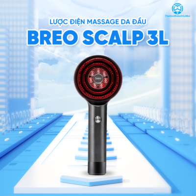 Lược Điện Massage Da Đầu BREO Scalp 3L | Ánh Sáng Laser 3R – Phát Triển Nang Tóc | Bảo hành 12 Tháng