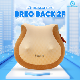 Gối Massage Lưng BREO Back 2F | Kĩ Thuật Massage Như Tay Người – Cao Su Non Êm Ái – Vỏ Tháo Rời | Bảo hành 12 Tháng