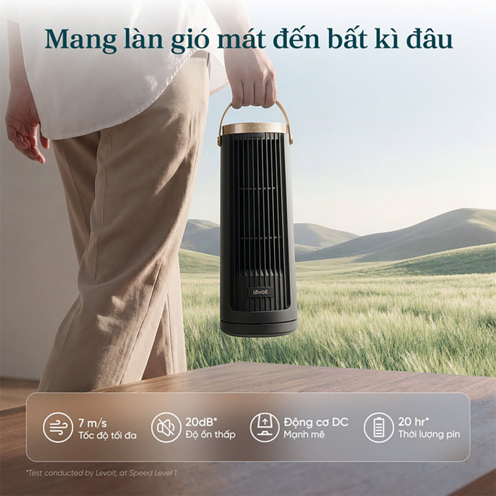 Quạt Tháp Thông Minh Levoit Windi Mini Pro | Điều khiển từ xa - Đèn ngủ - 5 tốc độ gió - Tích điện | Bảo hành 24 Tháng 46 Windi Mini Pro 1