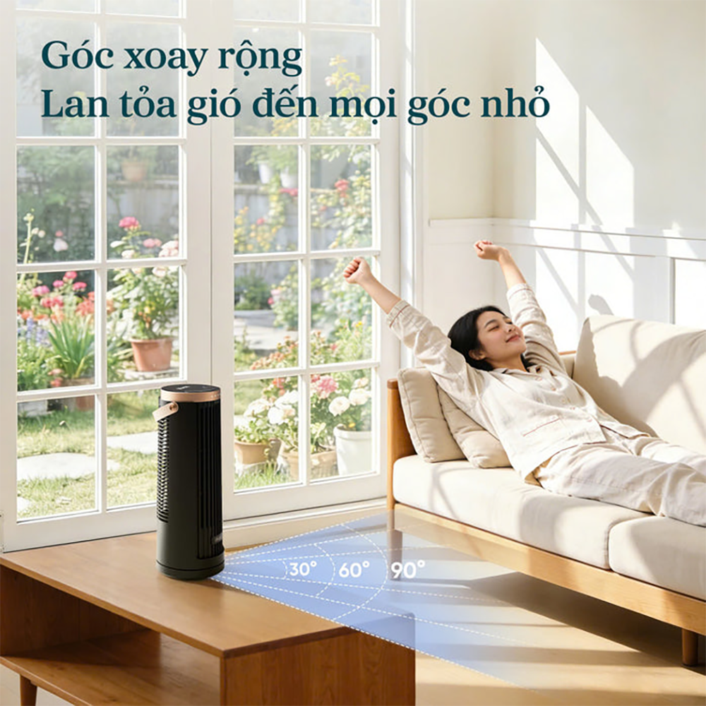 Quạt Tháp Thông Minh Levoit Windi Mini Pro | Điều khiển từ xa - Đèn ngủ - 5 tốc độ gió - Tích điện | Bảo hành 24 Tháng 47 Windi Mini Pro 2