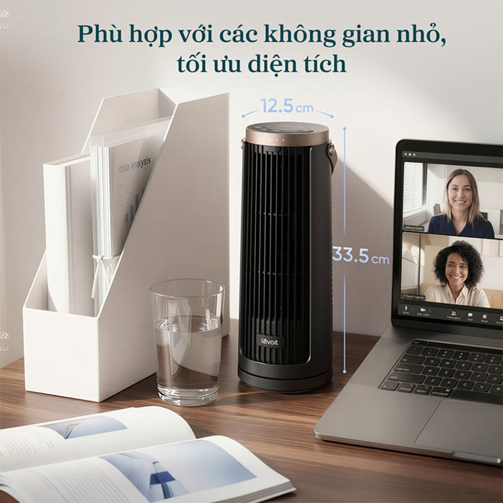 Quạt Tháp Thông Minh Levoit Windi Mini Pro | Điều khiển từ xa - Đèn ngủ - 5 tốc độ gió - Tích điện | Bảo hành 24 Tháng 48 Windi Mini Pro 3