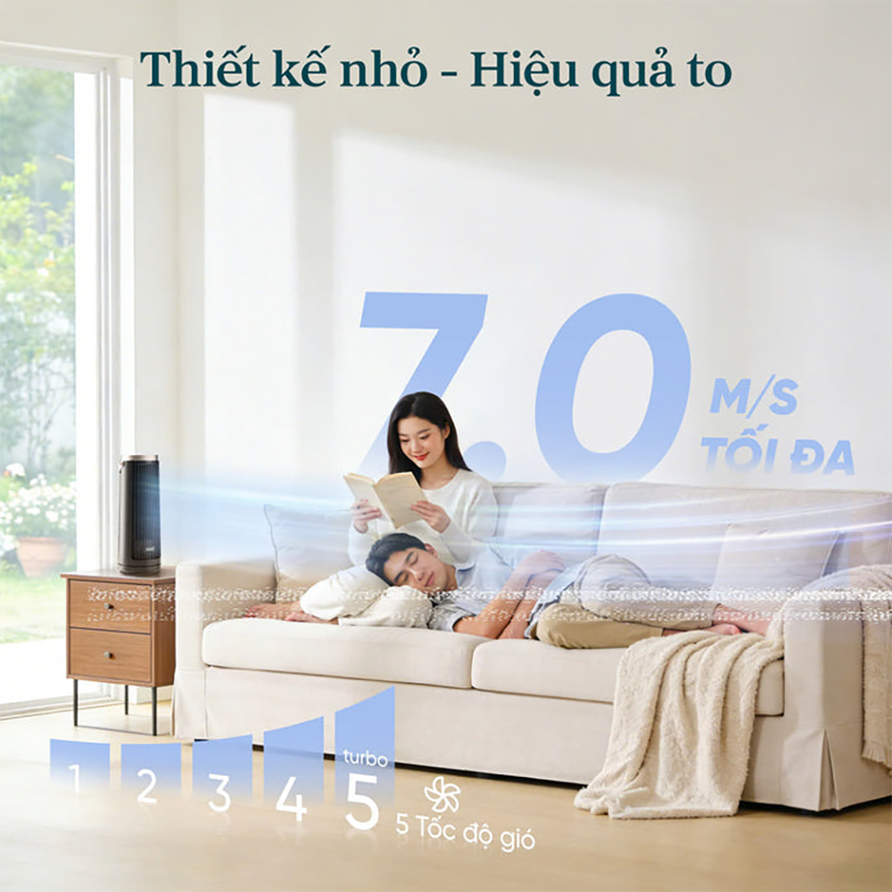 Quạt Tháp Thông Minh Levoit Windi Mini Pro | Điều khiển từ xa - Đèn ngủ - 5 tốc độ gió - Tích điện | Bảo hành 24 Tháng 49 Windi Mini Pro 4
