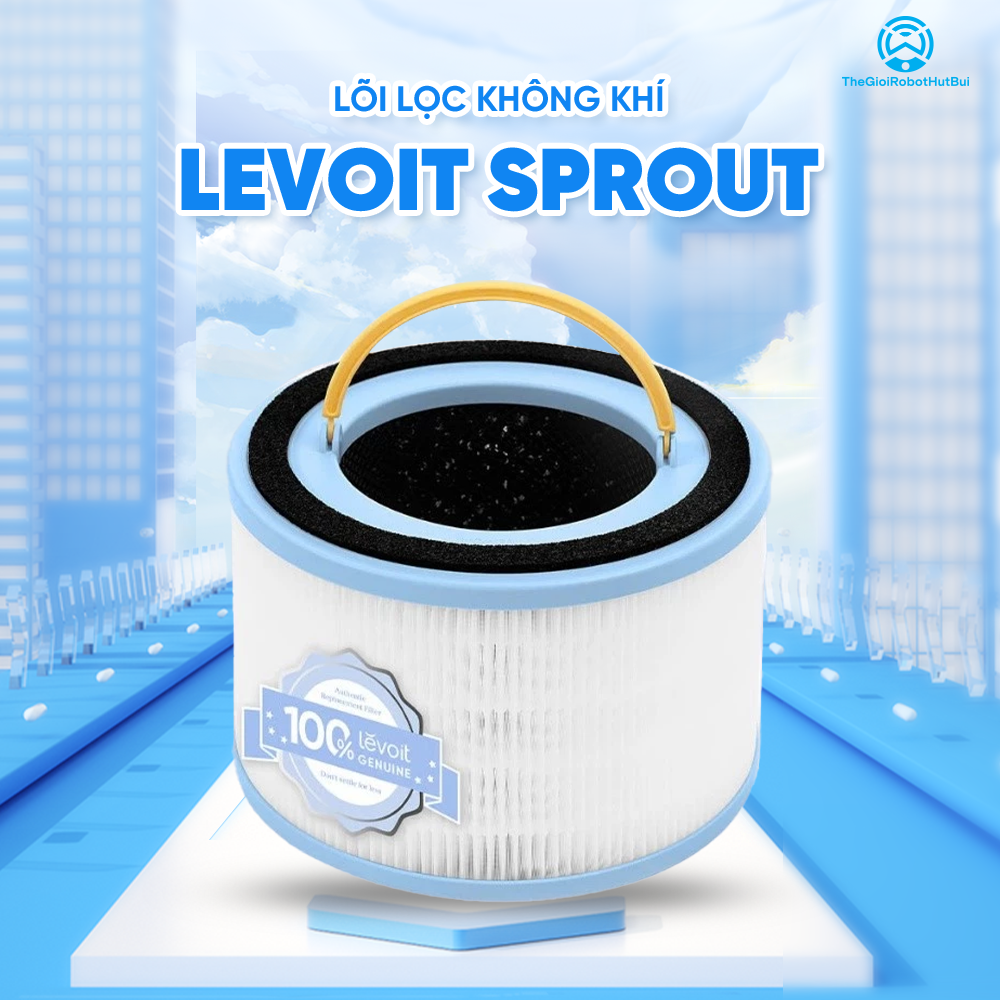 Lõi Lọc Không Khí Chính Hãng Cho Máy Lọc Không Khí Levoit Sprout | Lõi HEPA Lọc Bụi Mịn – Quai Xách