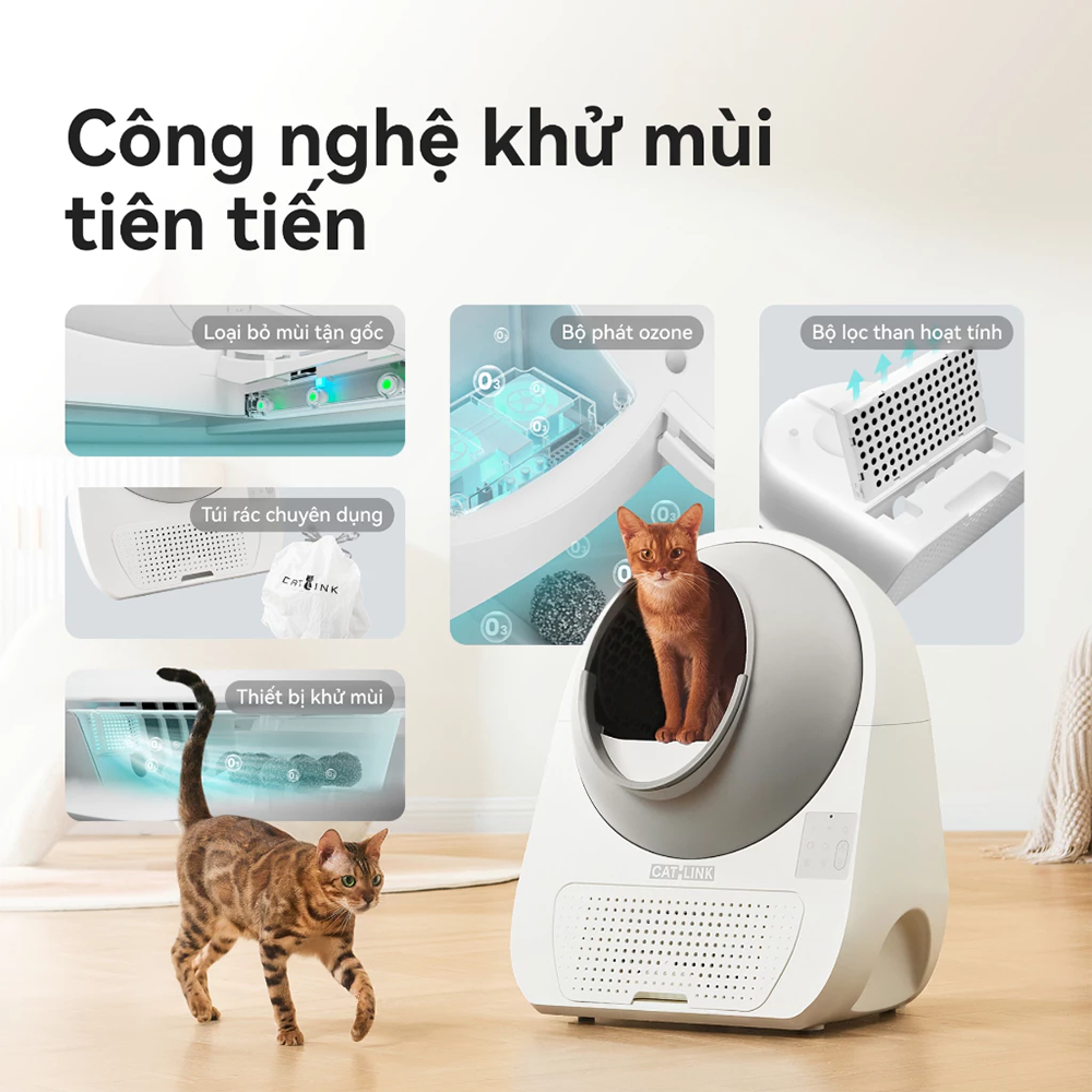 Máy Dọn Phân Cho Mèo Tự động CATLINK Pro Ultra | Khử mùi hiệu quả - Kết nối app - Cảm biến an toàn - Bảo Hành 12 Tháng 48 CatLink Pro Ultra 3
