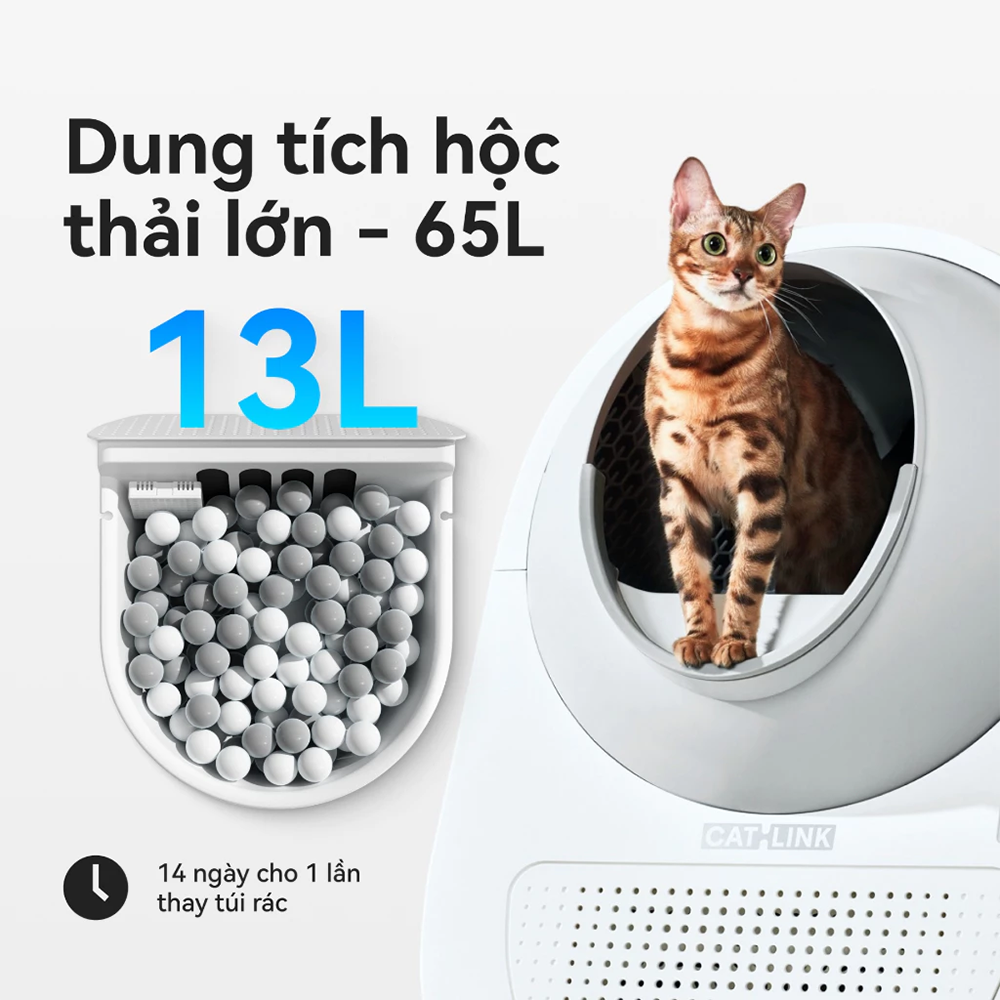Máy Dọn Phân Cho Mèo Tự động CATLINK Pro Ultra | Khử mùi hiệu quả - Kết nối app - Cảm biến an toàn - Bảo Hành 12 Tháng 51 CatLink Pro Ultra 6