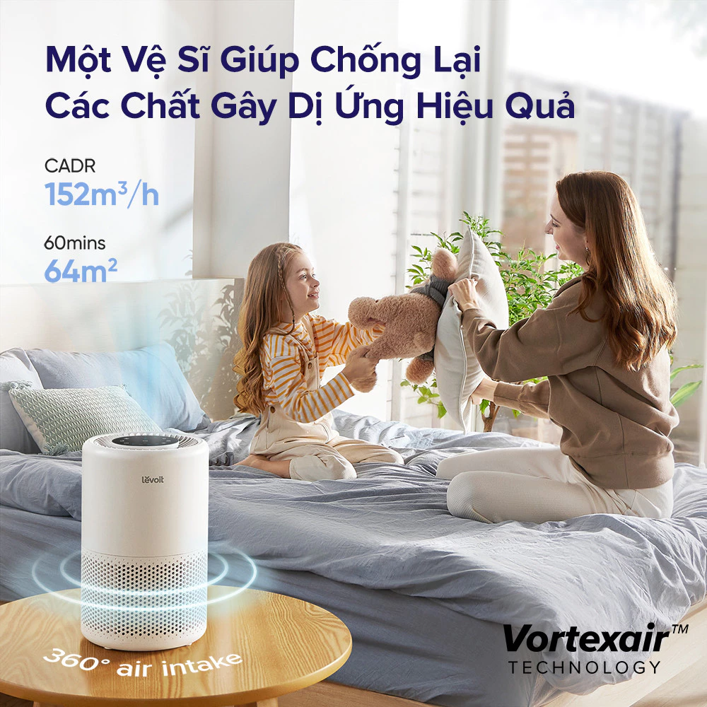 Máy Lọc Không Khí Levoit Core 200S - Lõi HEPA 3 lớp lọc bụi mịn - Hẹn giờ - Kết nối app - Đèn ngủ | Bảo hành 24 Tháng 46 Core 200S 1