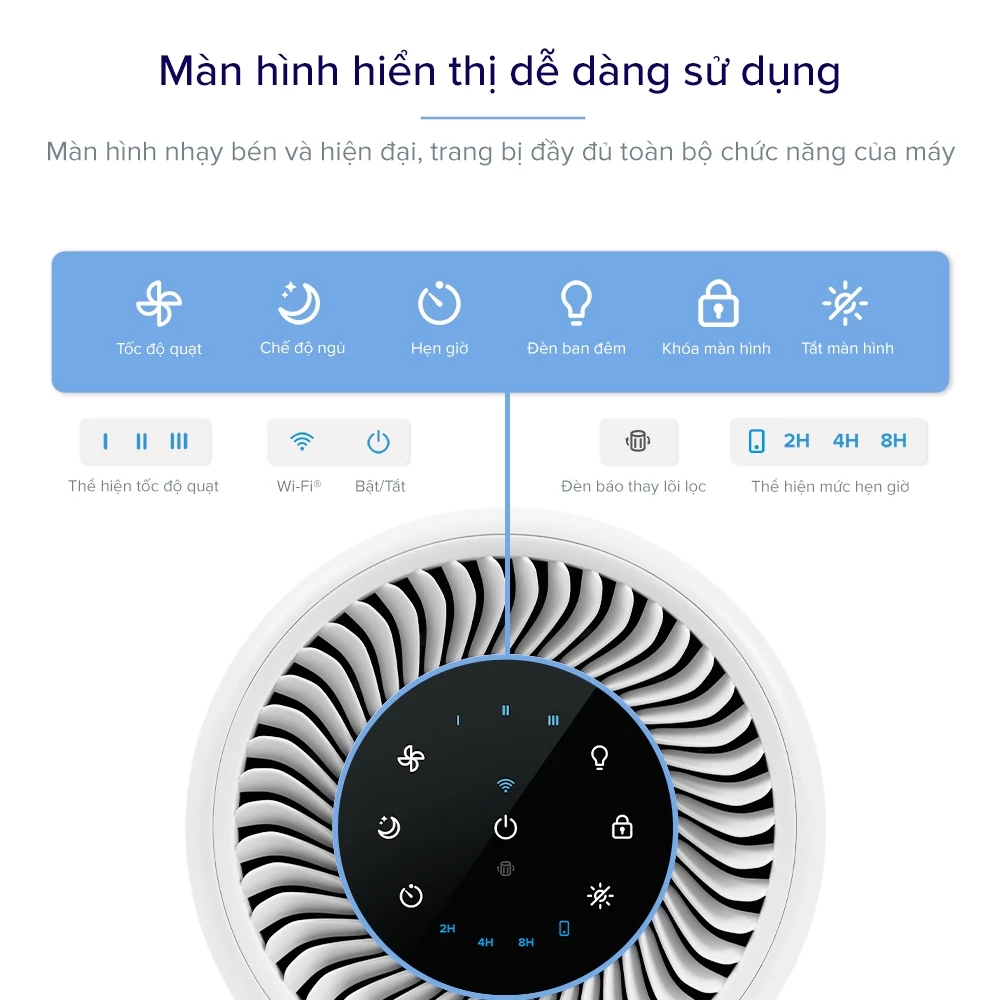 Máy Lọc Không Khí Levoit Core 200S - Lõi HEPA 3 lớp lọc bụi mịn - Hẹn giờ - Kết nối app - Đèn ngủ | Bảo hành 24 Tháng 51 Core 200S 6