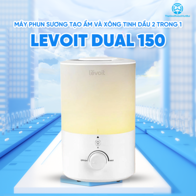 Máy Phun Sương Tạo Ẩm và Xông Tinh Dầu 2 trong 1 Levoit Dual 150 Ultrasonic | Công nghệ siêu âm – 4 cấp độ – Đèn ngủ –  Bảo hành 24 Tháng