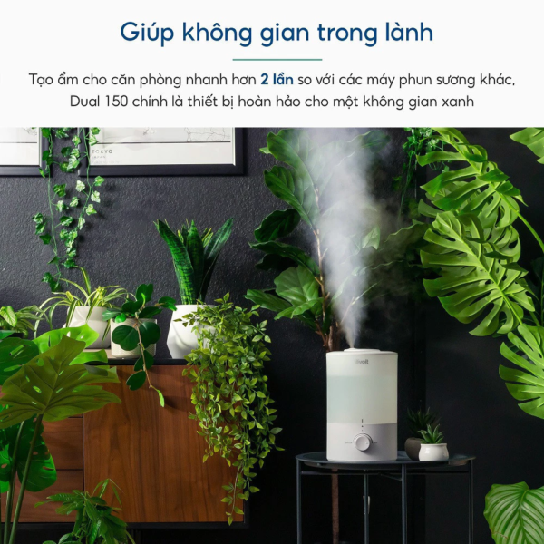 Máy Phun Sương Tạo Ẩm và Xông Tinh Dầu 2 trong 1 Levoit Dual 150 Ultrasonic | Công nghệ siêu âm – 4 cấp độ – Đèn ngủ –  Bảo hành 24 Tháng