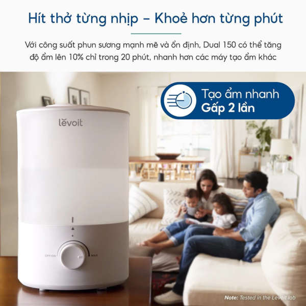 Máy Phun Sương Tạo Ẩm và Xông Tinh Dầu 2 trong 1 Levoit Dual 150 Ultrasonic | Công nghệ siêu âm – 4 cấp độ – Đèn ngủ –  Bảo hành 24 Tháng