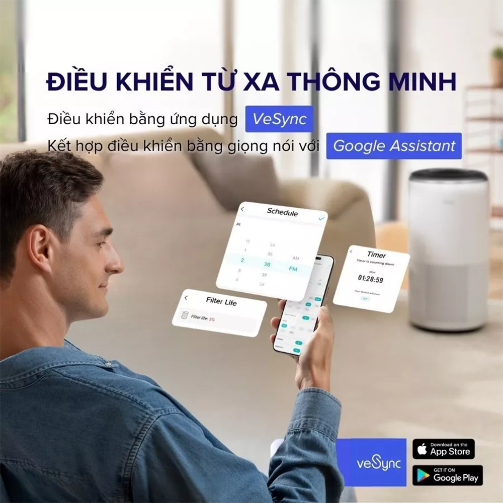 Máy Lọc Không Khí Levoit Core 400S - Lõi HEPA 3 lớp lọc bụi mịn - Đèn cảm biến chất lượng không khí - Hẹn giờ | Bảo hành 24 Tháng 52 Levoit Core 400S 7 1