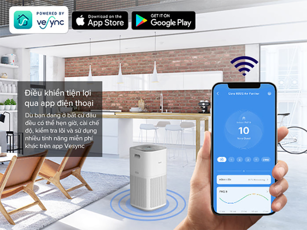 Máy Lọc Không Khí Levoit Core 600S - Lọc bụi mịn - Đèn cảm biến chất lượng không khí - Hẹn giờ | Bảo hành 24 Tháng 66 Levoit Core 600S 9