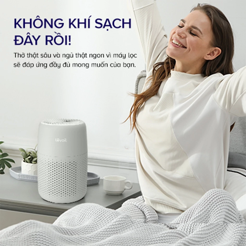 Máy Lọc Không Khí Levoit Core Mini Pro - Lõi HEPA 3 lớp lọc bụi mịn - Khuếch tán tinh dầu - Màn điều khiển - Bảo hành 24 Tháng 48 Levoit Mini Pro 3
