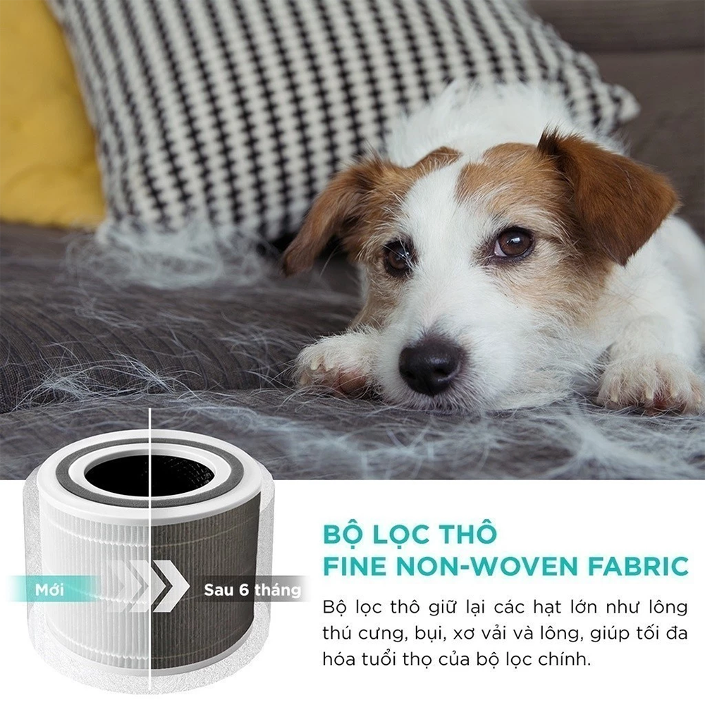 Máy Lọc Không Khí Cho Thú Cưng Levoit Core P350 - Lõi HEPA 3 lớp lọc bụi mịn - Hẹn giờ - Màn điều khiển - Bảo hành 24 Tháng 48 Levoit P350 3