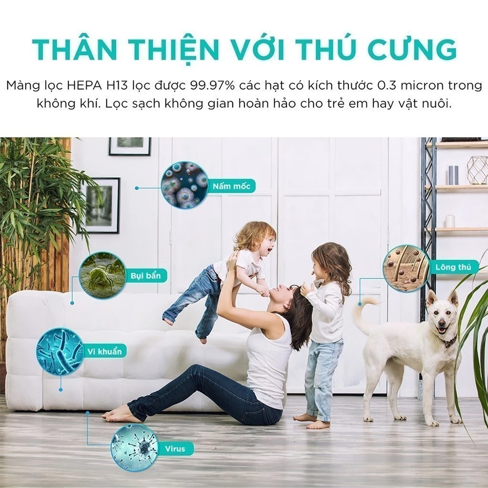 Máy Lọc Không Khí Cho Thú Cưng Levoit Core P350 - Lõi HEPA 3 lớp lọc bụi mịn - Hẹn giờ - Màn điều khiển - Bảo hành 24 Tháng 49 Levoit P350 4