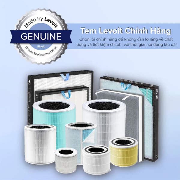 Lõi Lọc Không Khí Chính Hãng Cho Máy Lọc Không Khí Levoit LV-H128 | Lõi Lọc HEPA Kép – Lọc Bụi Mịn – Khử Mùi