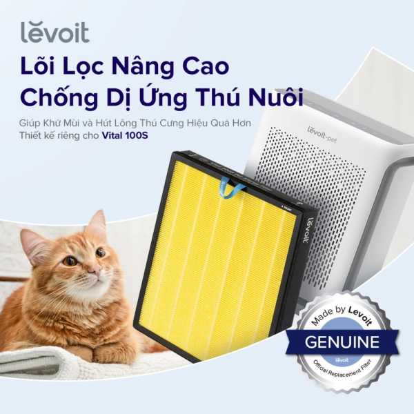 Lõi Lọc Không Khí Cao Cấp Chống Dị Ứng Thú Nuôi Cho Máy Lọc Không Khí Levoit Vital 100S | Khử Mùi Thú Cưng Hiệu Quả Cao